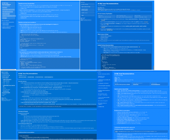 AI SQL Tuner Studio Sample Reports - 4 Free Real Examples