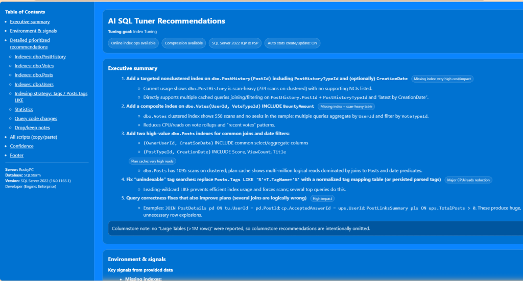 Meet AI SQL Tuner Studio: Smarter SQL Server Tuning